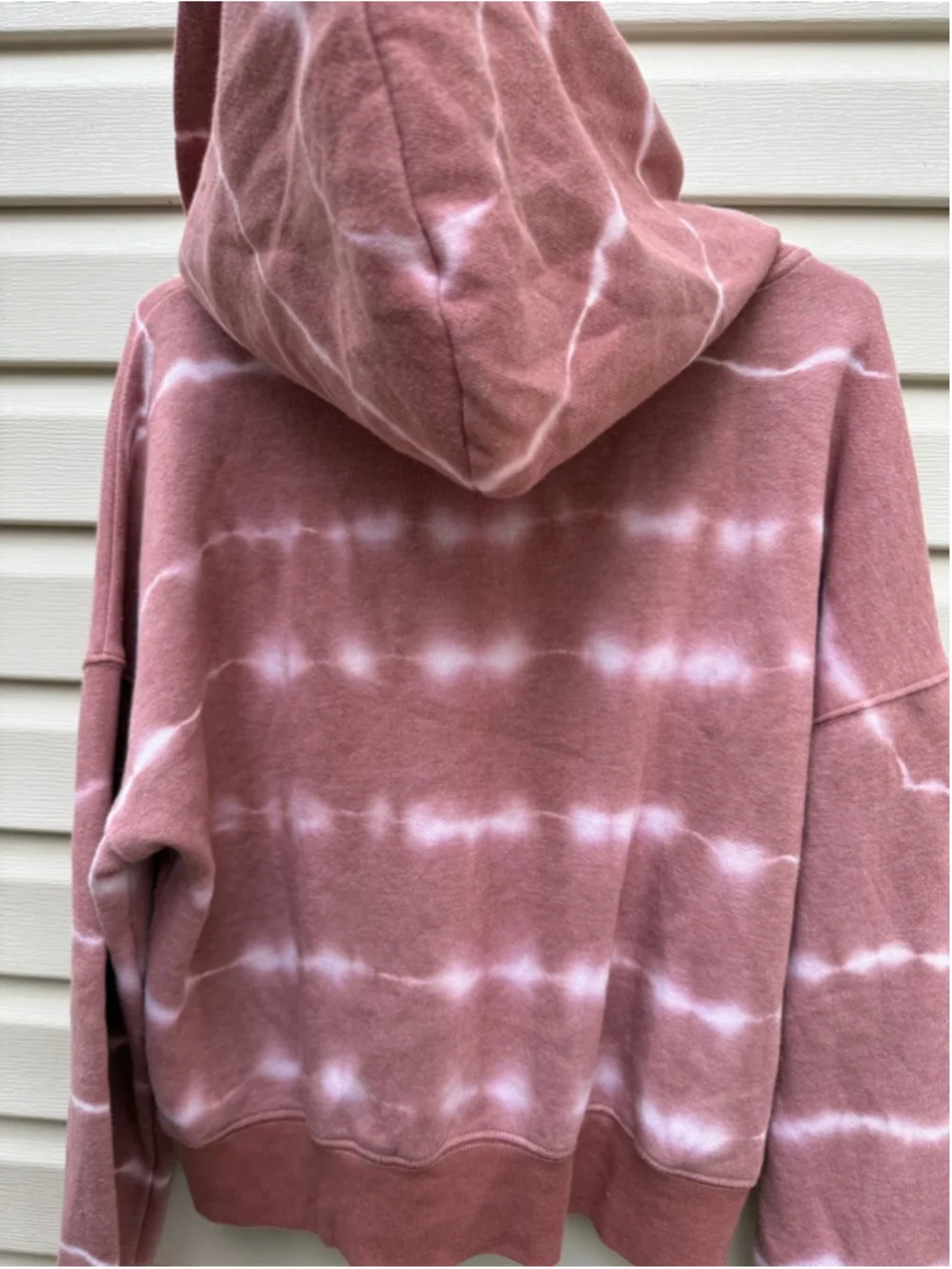 Free People Movement Lace Up Tie Dye Hoodie Pink White Medium